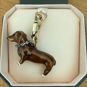 Limited Edition! Brown Dog Charm with Gold Accents
